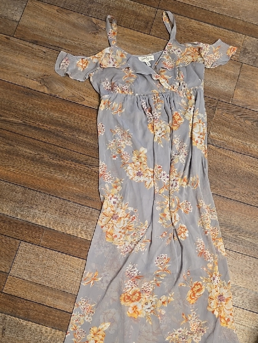 Jessica Simpson Dusty Lavender Floral Maternity Wrap Dress